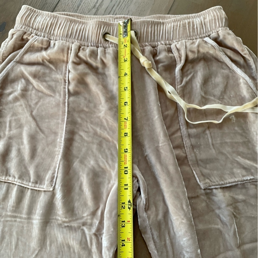 Young Fabulous & Broke Velour/Silk Tan Joggers, size small - Picture 7 of 7